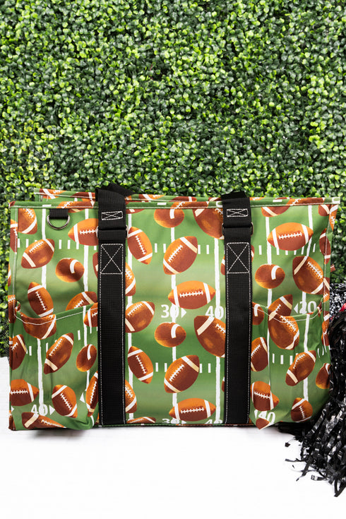 The Gridiron with Black Trim Large Organizer Tote