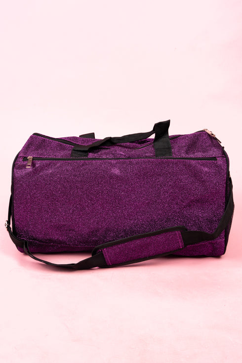 Purple Glitz & Glam Duffle Bag with Shoe Compartment