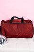 Red Glitz & Glam Duffle Bag with Shoe Compartment