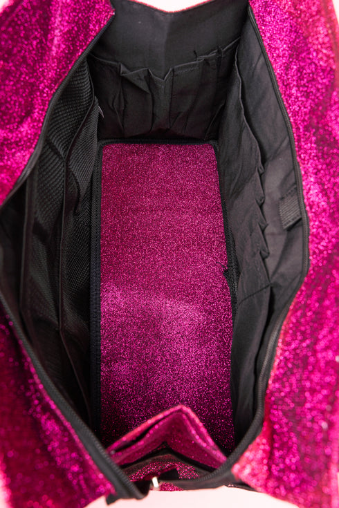 Hot Pink Glitz & Glam Get Organized Tote