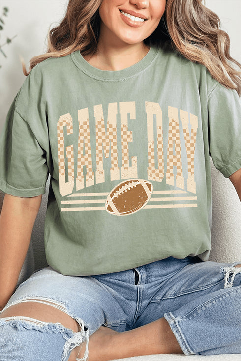 Checkered Taupe Game Day Comfort Colors Adult Ring-Spun Cotton Tee