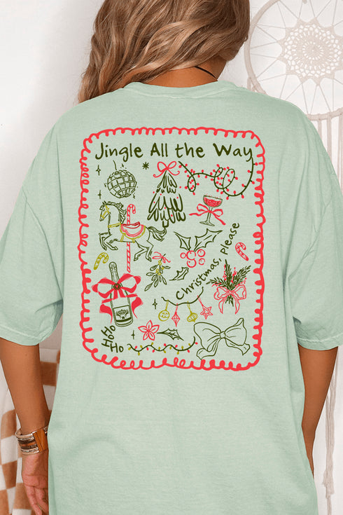 Christmas, Please Front & Back Comfort Colors Adult Ring-Spun Cotton Tee