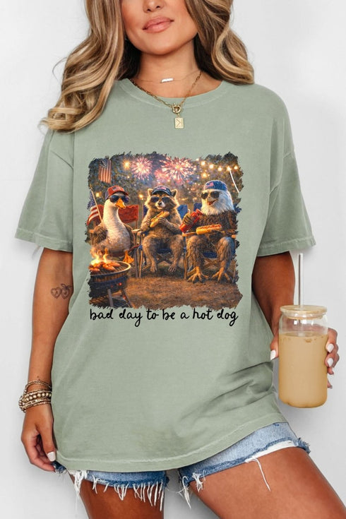 Patriotic Trio Hot Dog Comfort Colors Adult Ring-Spun Cotton Tee