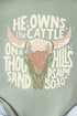 Peach He Owns The Cattle Comfort Colors Adult Ring-Spun Cotton Tee
