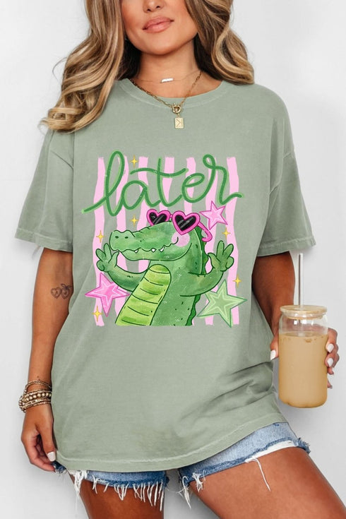 Preppy Later Gator Comfort Colors Adult Ring-Spun Cotton Tee