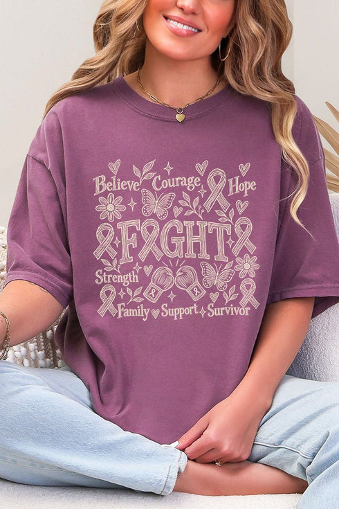 Fight Ribbon Sketch Comfort Colors Adult Ring-Spun Cotton Tee