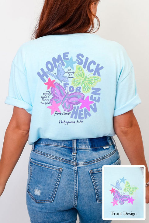 Homesick For Heaven Front & Back Comfort Colors Adult Ring-Spun Cotton Tee