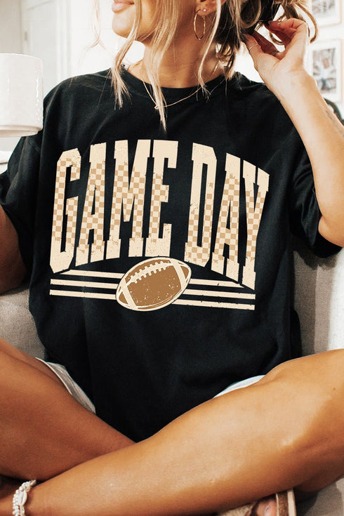 Checkered Taupe Game Day Comfort Colors Adult Ring-Spun Cotton Tee