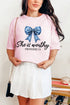 Blue Bow Worthy Comfort Colors Adult Ring-Spun Cotton Tee