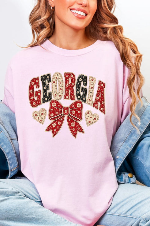 Georgia Blooming Bow Comfort Colors Adult Ring-Spun Cotton Tee