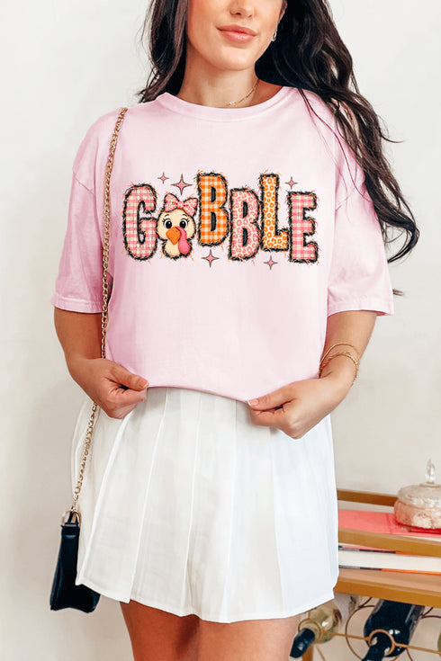 Gobble In Gingham Comfort Colors Adult Ring-Spun Cotton Tee