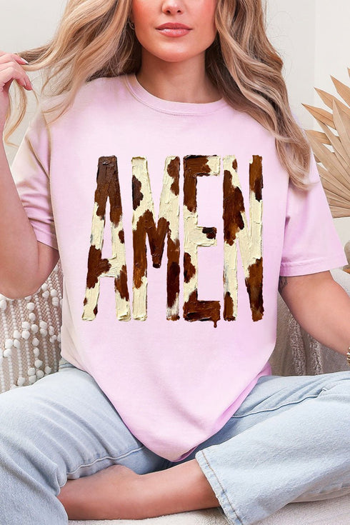 Painted Cow Amen Comfort Colors Adult Ring-Spun Cotton Tee