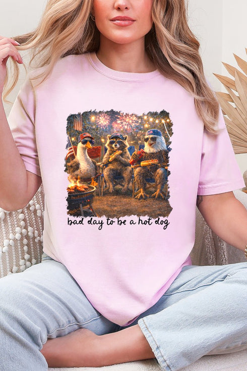 Patriotic Trio Hot Dog Comfort Colors Adult Ring-Spun Cotton Tee