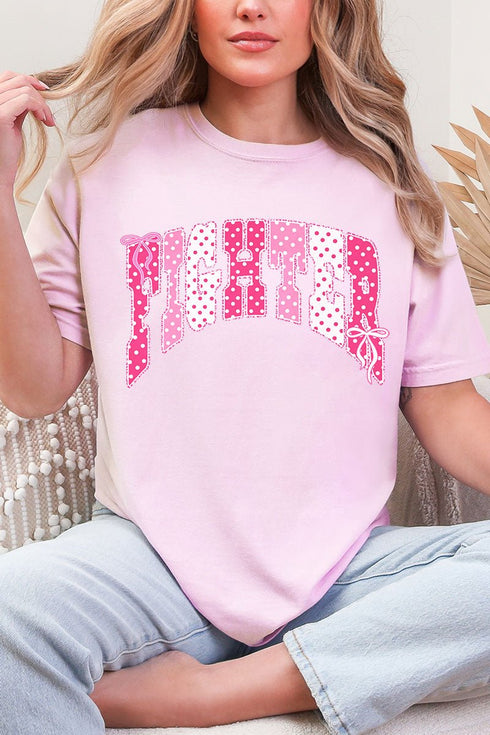 Pink Polka Pop Fighter Comfort Colors Adult Ring-Spun Cotton Tee