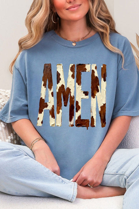 Painted Cow Amen Comfort Colors Adult Ring-Spun Cotton Tee