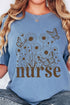 Wildflower Nurse Comfort Colors Adult Ring-Spun Cotton Tee