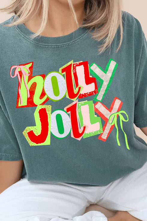 Retro Holly Jolly Comfort Colors Adult Ring-Spun Cotton Tee