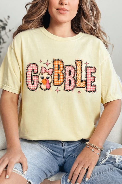 Gobble In Gingham Comfort Colors Adult Ring-Spun Cotton Tee