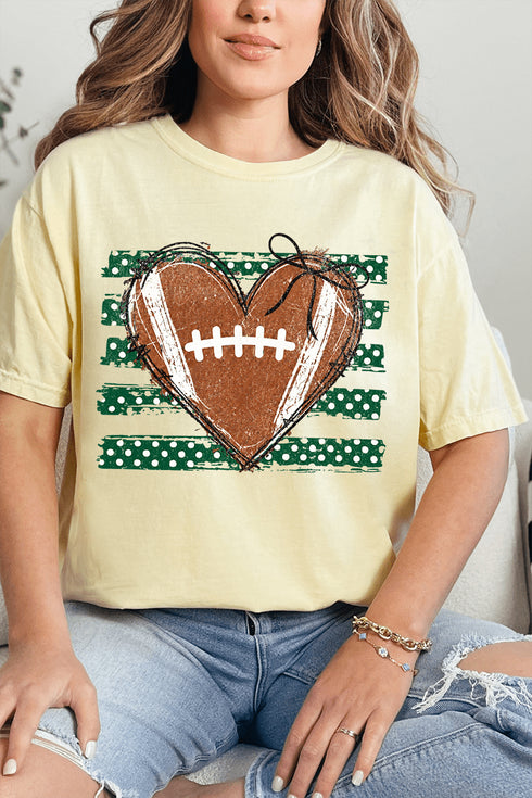 Green Football Sweetheart Comfort Colors Adult Ring-Spun Cotton Tee