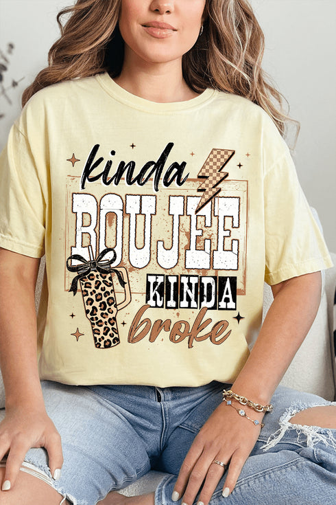Kinda Boujee Kinda Broke Comfort Colors Adult Ring-Spun Cotton Tee