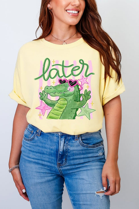 Preppy Later Gator Comfort Colors Adult Ring-Spun Cotton Tee