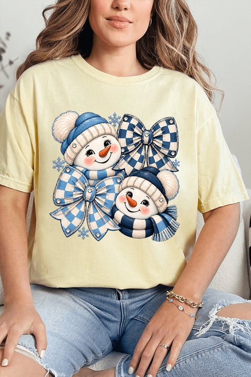 Winter Check Snowmen Comfort Colors Adult Ring-Spun Cotton Tee