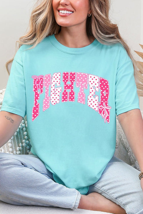 Pink Polka Pop Fighter Comfort Colors Adult Ring-Spun Cotton Tee
