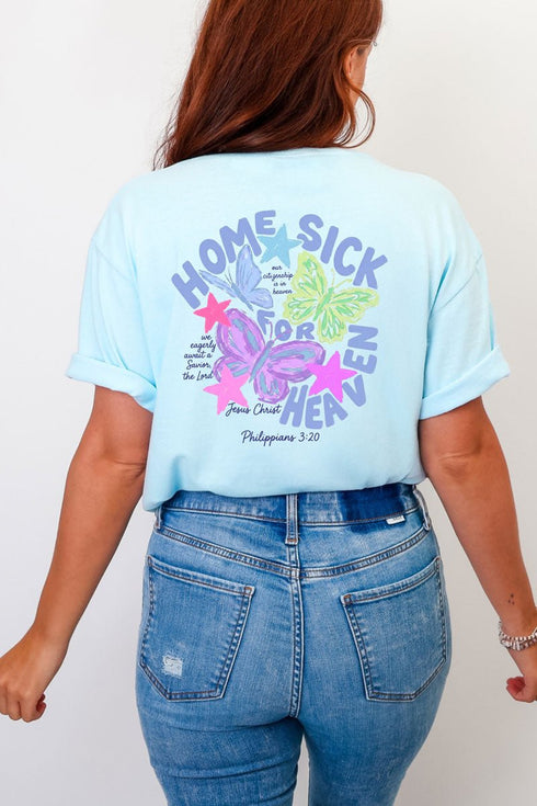 Homesick For Heaven Front & Back Comfort Colors Adult Ring-Spun Cotton Tee
