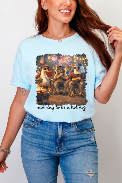 Patriotic Trio Hot Dog Comfort Colors Adult Ring-Spun Cotton Tee