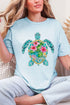 Seaside Sparkle Turtle Comfort Colors Adult Ring-Spun Cotton Tee