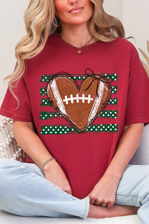 Green Football Sweetheart Comfort Colors Adult Ring-Spun Cotton Tee