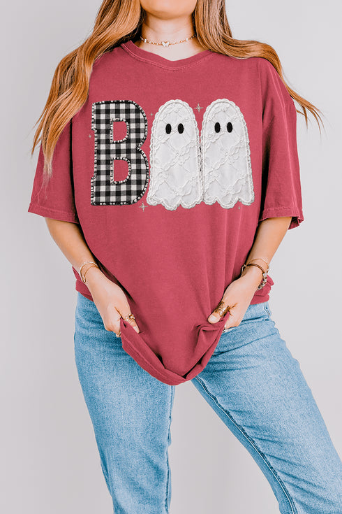 Gingham & Lace Boo Comfort Colors Adult Ring-Spun Cotton Tee
