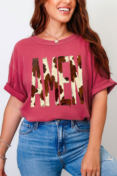 Painted Cow Amen Comfort Colors Adult Ring-Spun Cotton Tee