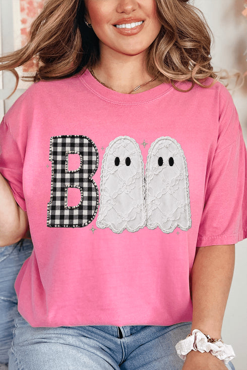 Gingham & Lace Boo Comfort Colors Adult Ring-Spun Cotton Tee