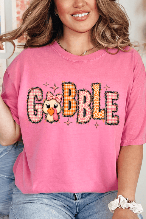 Gobble In Gingham Comfort Colors Adult Ring-Spun Cotton Tee