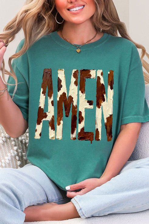 Painted Cow Amen Comfort Colors Adult Ring-Spun Cotton Tee