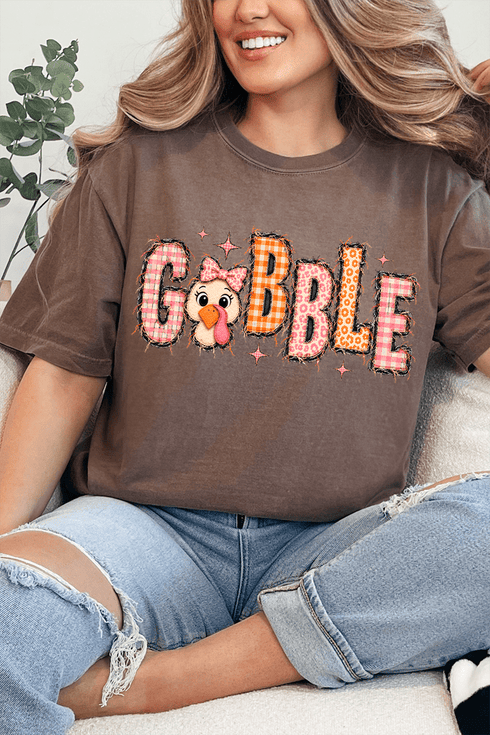 Gobble In Gingham Comfort Colors Adult Ring-Spun Cotton Tee
