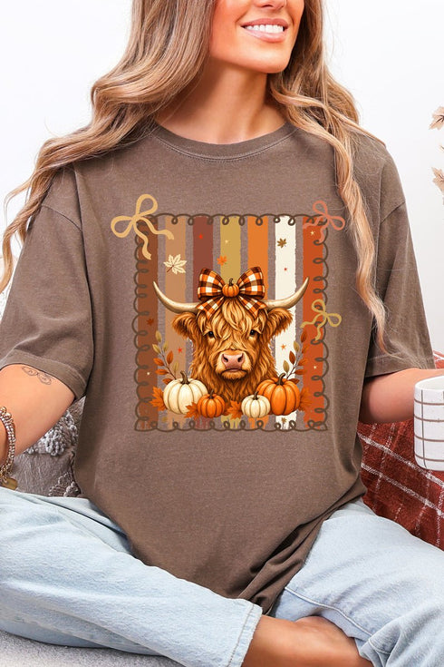 Highland In Autumn Comfort Colors Adult Ring-Spun Cotton Tee
