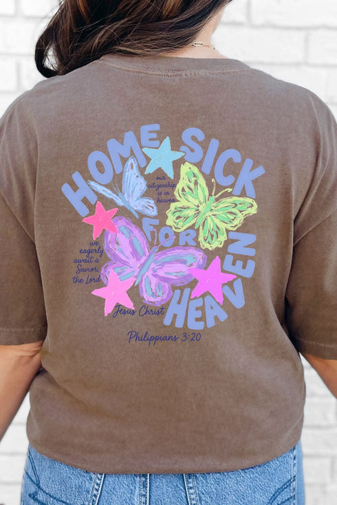 Homesick For Heaven Front & Back Comfort Colors Adult Ring-Spun Cotton Tee
