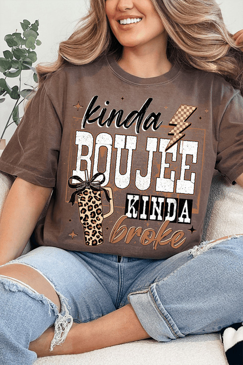 Kinda Boujee Kinda Broke Comfort Colors Adult Ring-Spun Cotton Tee