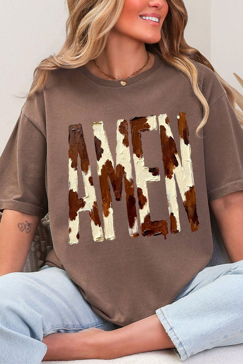Painted Cow Amen Comfort Colors Adult Ring-Spun Cotton Tee