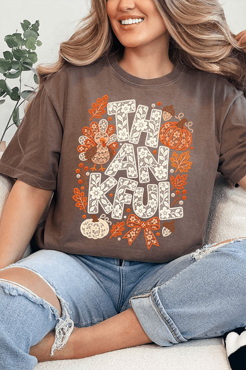 Thankful Lacework Comfort Colors Adult Ring-Spun Cotton Tee