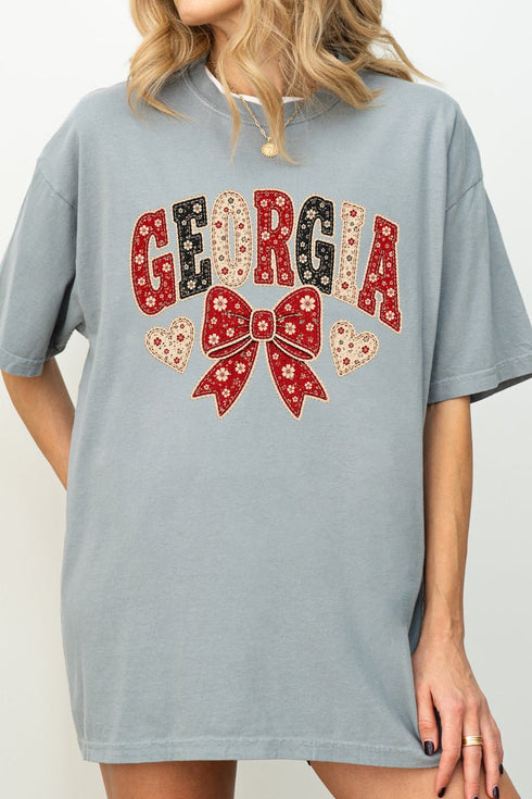Georgia Blooming Bow Comfort Colors Adult Ring-Spun Cotton Tee