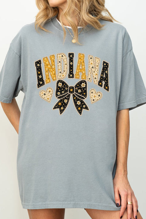 Indiana Blooming Bow Comfort Colors Adult Ring-Spun Cotton Tee