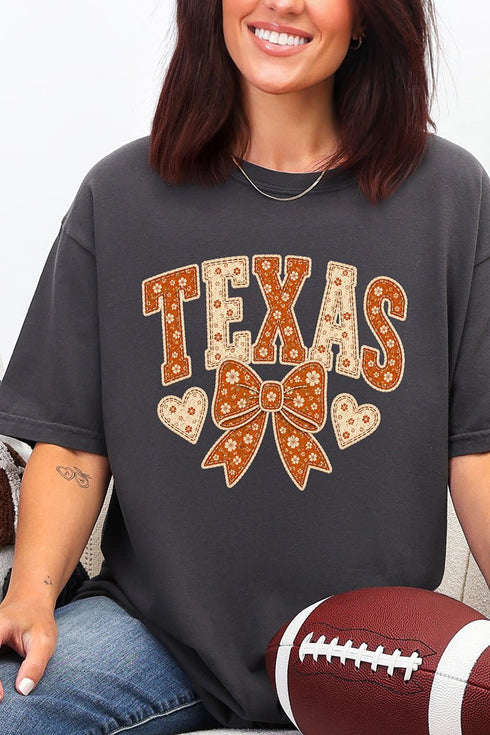 Texas Blooming Bow Comfort Colors Adult Ring-Spun Cotton Tee
