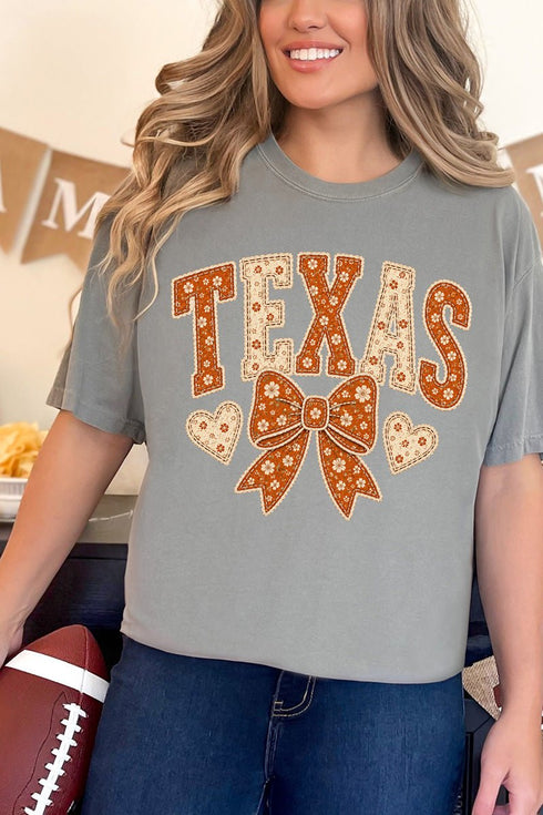 Texas Blooming Bow Comfort Colors Adult Ring-Spun Cotton Tee