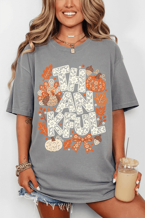 Thankful Lacework Comfort Colors Adult Ring-Spun Cotton Tee