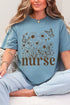Wildflower Nurse Comfort Colors Adult Ring-Spun Cotton Tee