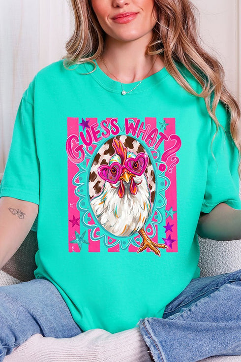 Guess What Chicken Butt Full Front & Back Design Comfort Colors Adult Ring-Spun Cotton Tee