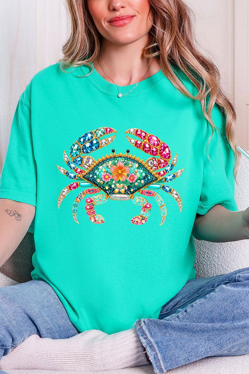 Seaside Sparkle Crab Comfort Colors Adult Ring-Spun Cotton Tee